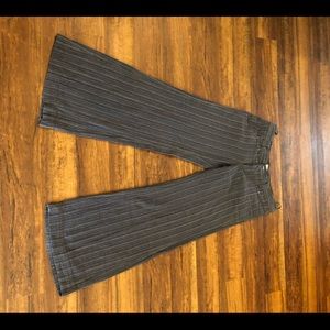 Free People pants, 12, 32”, dark grey/green stripe